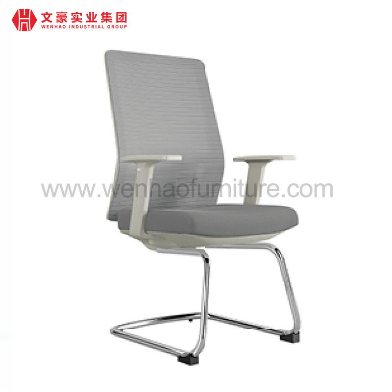 Silla de oficina para conferencias de malla gris moderna, sillas de escritorio tapizadas, fabricante en China