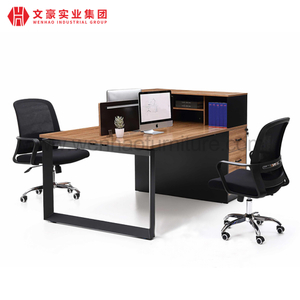 Mesa de trabajo de oficina de personalización para 2 personas, escritorio para computadora con cajón