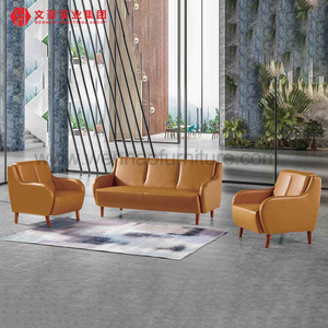 Sofá de visita de tela marrón de fábrica Wenhao, asientos de oficina modernos, sofás de oficina en casa